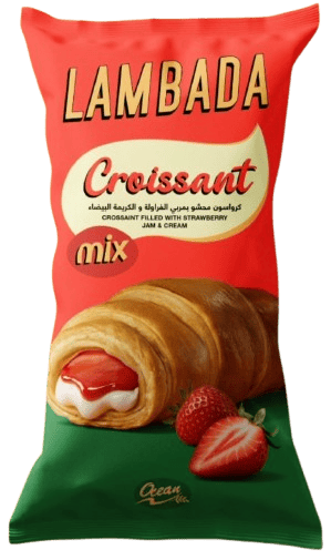 كرواسون محشو بمربي الفراولة و الكريمة البيضاء 