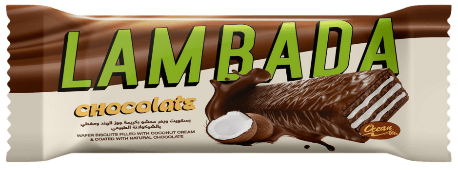 ويفر محشو بكريمة جوز الهند و مغطي بالشيكولاتة الطبيعي